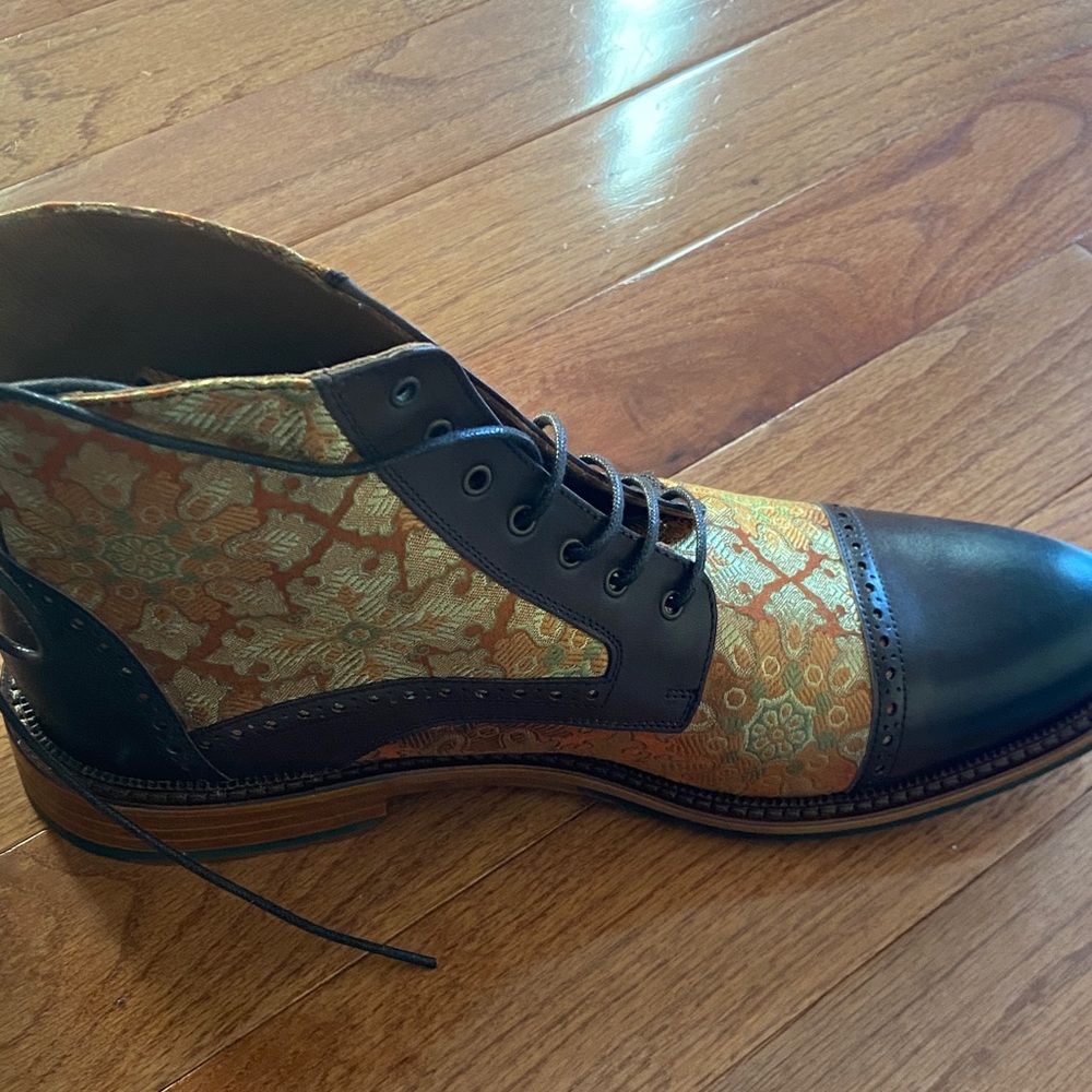 Taft Brown Patterned Men's Boots - Picture 4 of 5